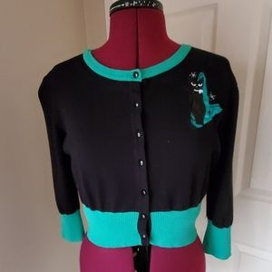 Voodoo Vixen Atomic Cat Cardigan Sweater